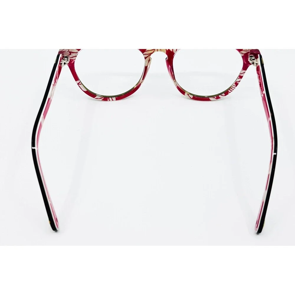 Sperry Nantucket Eyeglasses Womens Brown Pink Floral Tortoise Shell 53-19-130